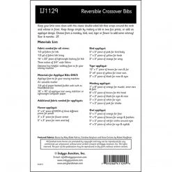 Indygo Junction Apparel Reversible Crossover Applique Bibs Pattern