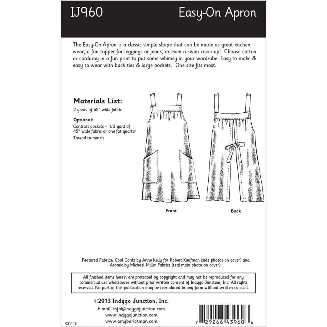 Indygo Junction Easy-On Apron Pattern 5 Indygo Junction Easy-On Apron Pattern