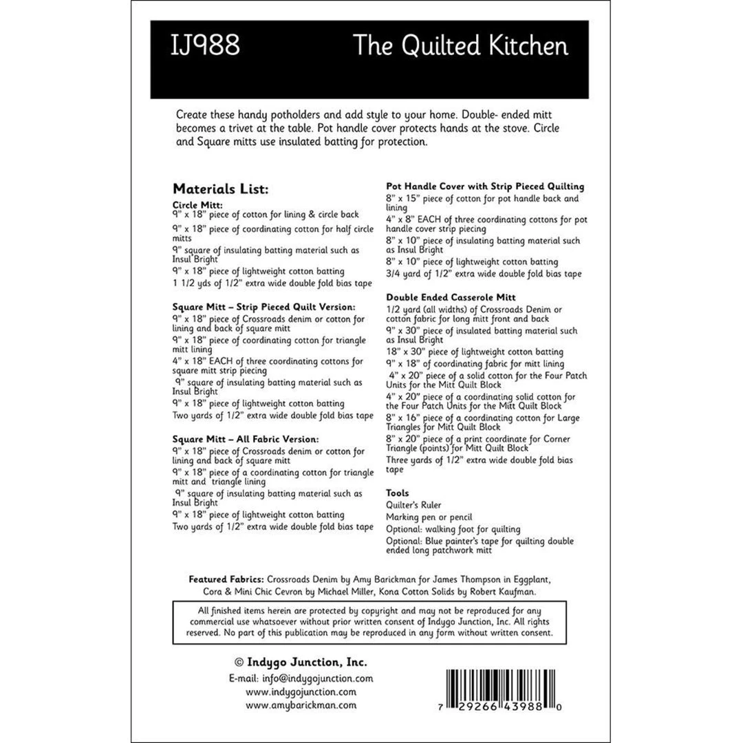 Indygo Junction The Quilted Kitchen Potholder Pattern, PDF Download 4 Indygo Junction The Quilted Kitchen Potholder Pattern, PDF Download