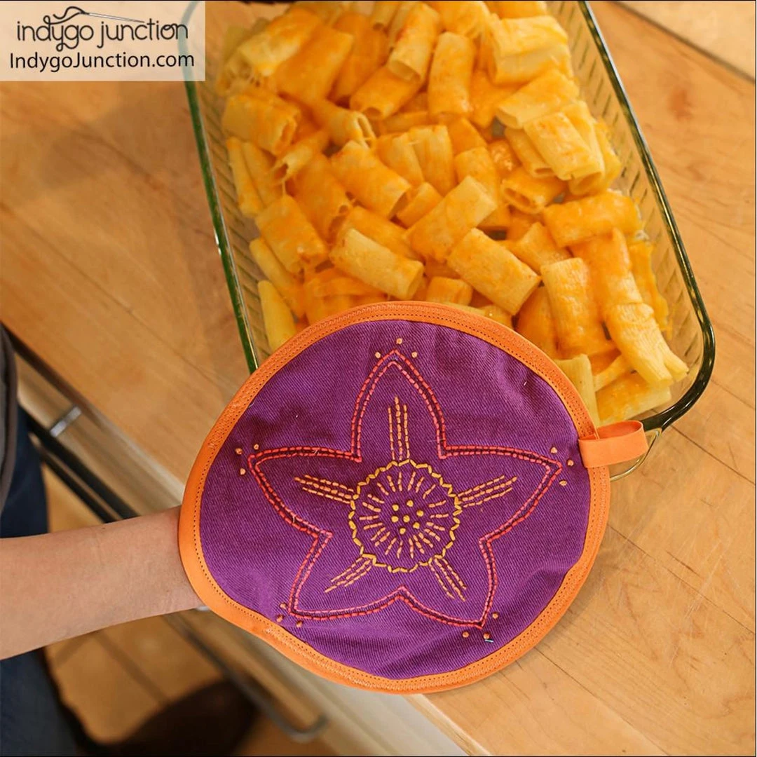 Indygo Junction Home & Storage Floral Stitch Mitts Pattern, PDF Download 5 Indygo Junction Home & Storage Floral Stitch Mitts Pattern, PDF Download