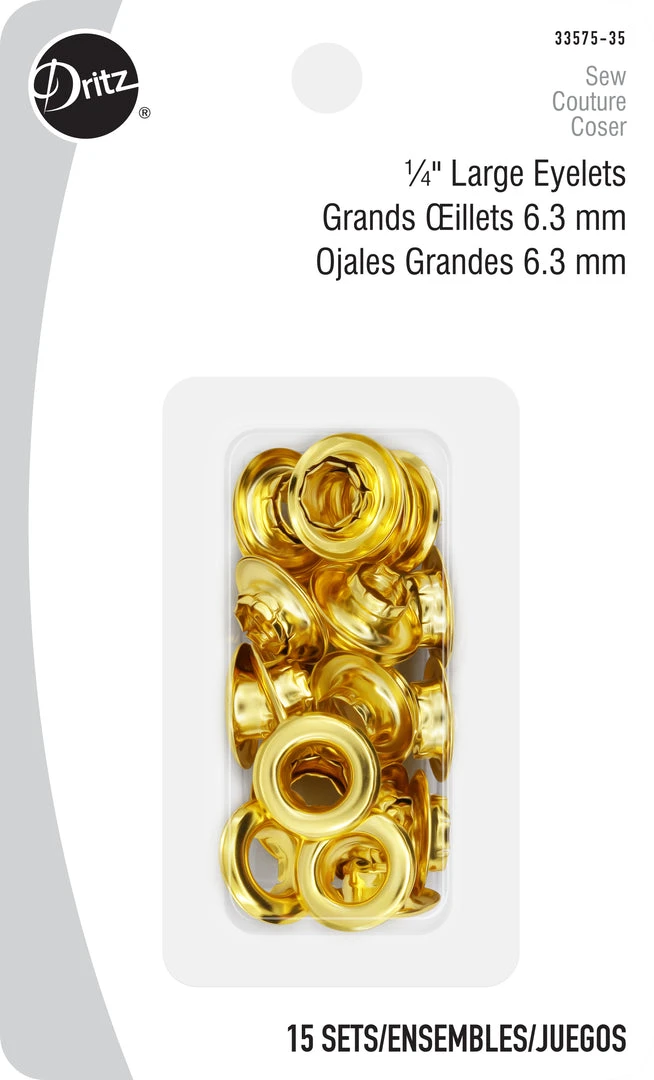 Dritz Eyelets, Grommets & Rivets 1/4" Large Eyelets, 15 Sets 7 Dritz Eyelets, Grommets & Rivets 1/4" Large Eyelets, 15 Sets