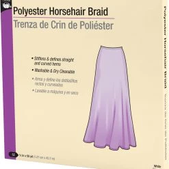 Dritz 1/2" Polyester Horsehair Braid, White, 50 Yd Garment Construction