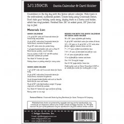 Indygo Junction Holiday Santa's Advent Calendar & Christmas Card Holder Pattern