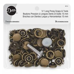 Dritz Bulk Notions 5/8" Long Prong Snaps & Tools, 36 Sets