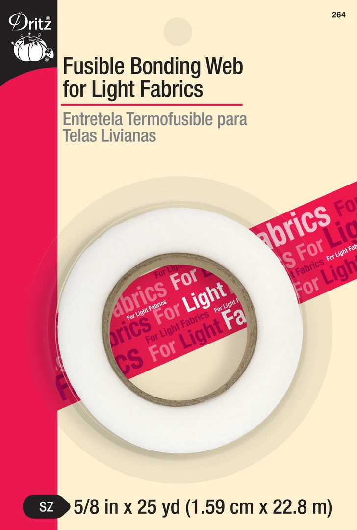 Dritz Adhesives & Tape 5/8" Fusible Bonding Web For Light Fabrics, White, 25 Yd 3 Dritz Adhesives & Tape 5/8" Fusible Bonding Web For Light Fabrics, White, 25 Yd