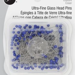 Dritz 1-3/8" Ultra-Fine Glass Head Pins, Blue, 150 Pc