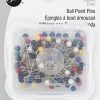 Dritz 1-1/4" Ball Point Pins, Assorted, 100 Pc