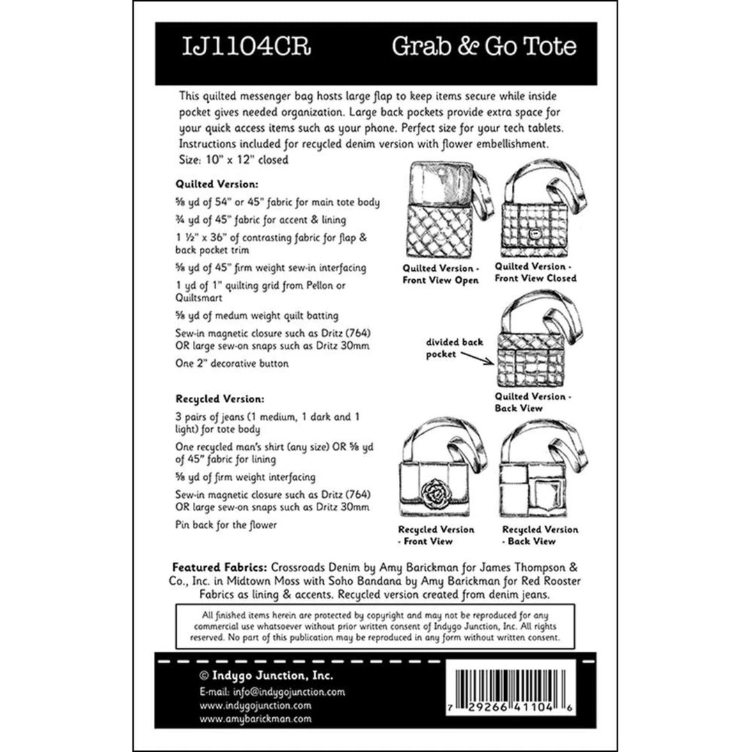 Indygo Junction Grab And Go Tote Pattern 11 Indygo Junction Grab And Go Tote Pattern