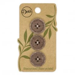 Dritz Recycled Cotton Round Stitch Button, 20mm, 3 Pc Buttons & Cover Buttons