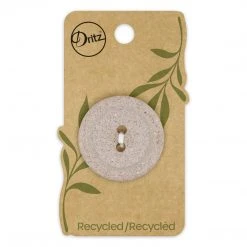 Dritz Recycled Macadamia Round Button, 34mm, Beige-Camel