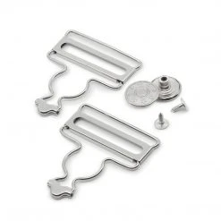 Dritz 1-3/4" Overall Buckles With No-Sew Buttons, Nickel, 2 Pc 9 Dritz 1-3/4