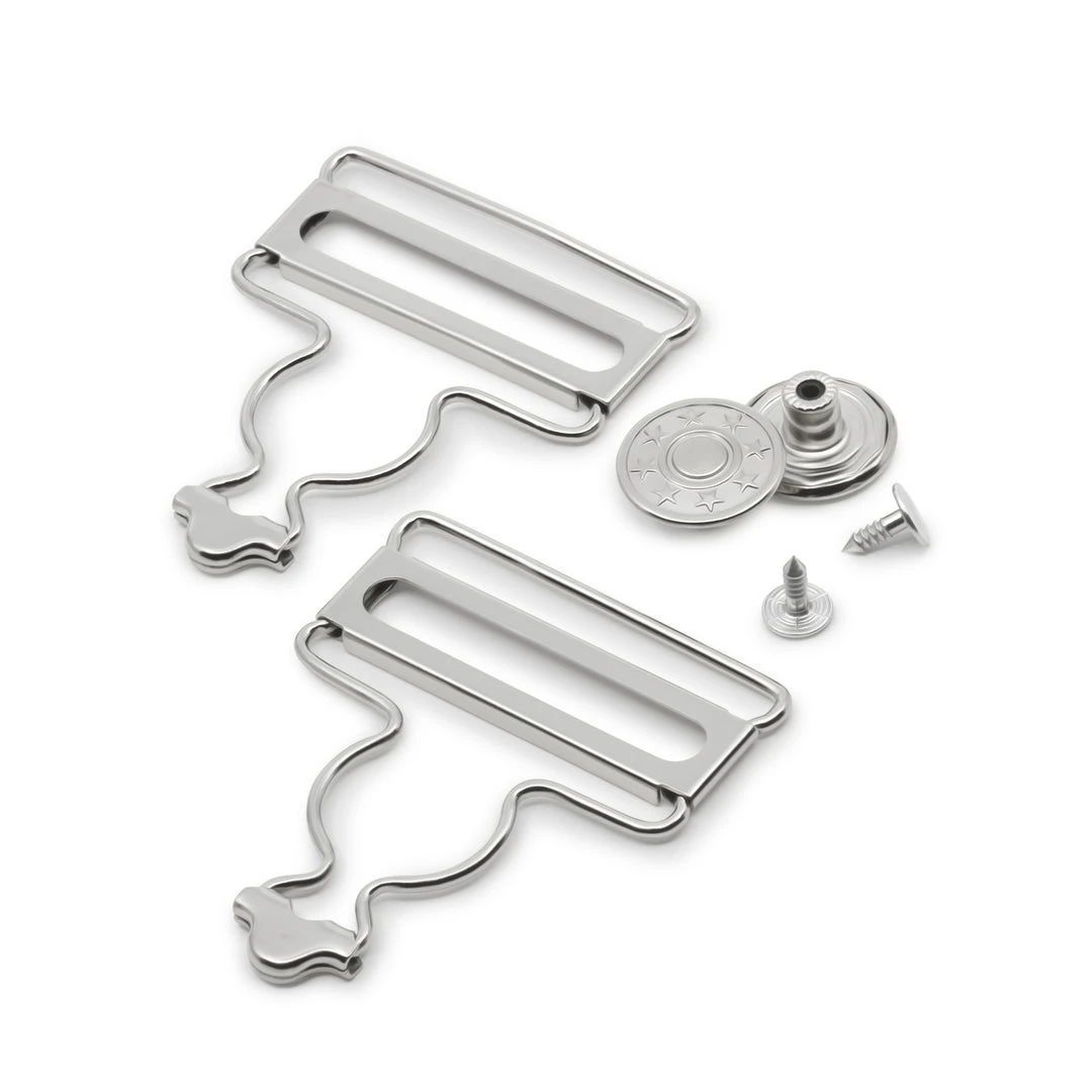 Dritz 1-3/4" Overall Buckles With No-Sew Buttons, Nickel, 2 Pc 6 Dritz 1-3/4" Overall Buckles With No-Sew Buttons, Nickel, 2 Pc