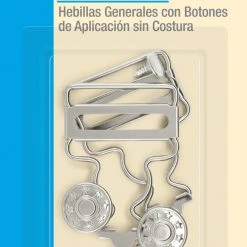 Dritz 1" Overall Buckles With No-Sew Buttons, Nickel, 2 Pc