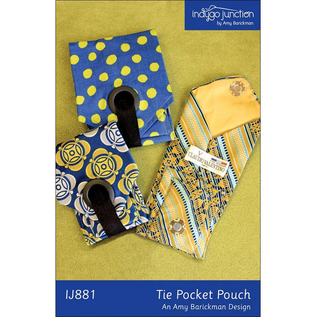 Indygo Junction Recycled Tie Pocket Pouch Pattern, PDF Download 3 Indygo Junction Recycled Tie Pocket Pouch Pattern, PDF Download