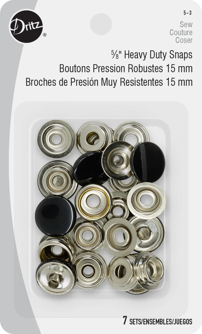 Dritz 5/8" Heavy Duty Snaps, 7 Sets 39 Dritz 5/8" Heavy Duty Snaps, 7 Sets