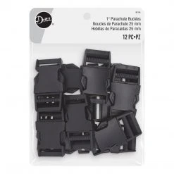Dritz 1" Parachute Buckles, Black, 12 Pc Bulk Notions