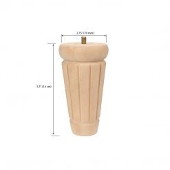 Dritz Fluted Column Bun Feet, Natural, 2 Pc Furniture Legs & Feet