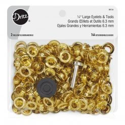 Dritz 1/4" Large Eyelets & Tools, 144 Sets Bulk Notions