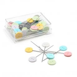 Dritz Pins & Accessories Flat Button Head Pins, Assorted, 50 Pc