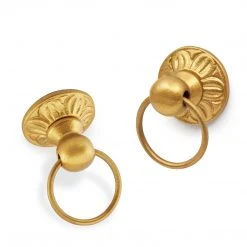Dritz Hooks & Knobs Cast Iron Ring Pull, Gilt