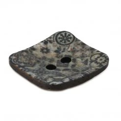 Dritz Sustainable Coconut Square Button, 35mm, Multicolor Print Buttons & Cover Buttons