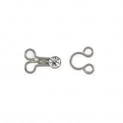 Dritz Hooks & Eyes With Rhinestones, 3 Sets, Nickel