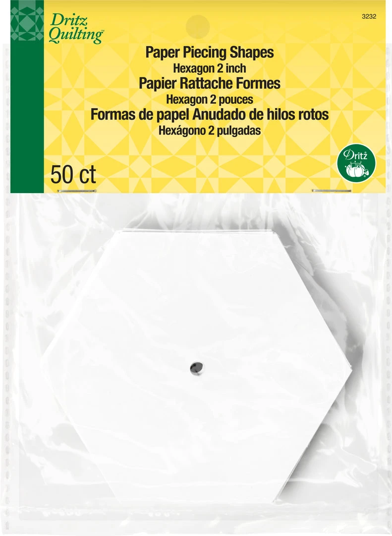 Dritz 2" Hexagon Paper Piecing Shapes, 50 Pc Templates 3 Dritz 2" Hexagon Paper Piecing Shapes, 50 Pc Templates