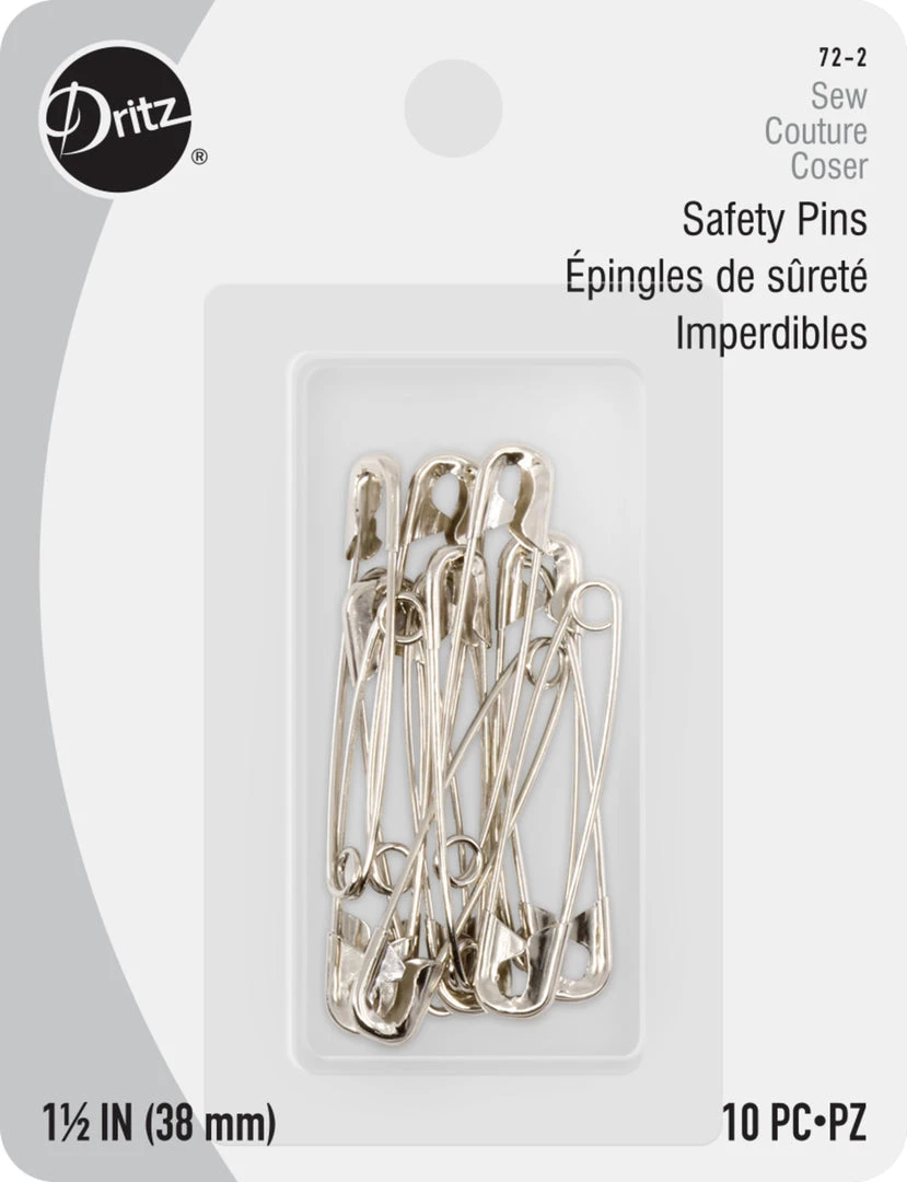 Dritz 1-1/2" Safety Pins, Nickel Pins & Accessories 3 Dritz 1-1/2" Safety Pins, Nickel Pins & Accessories