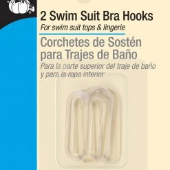 Dritz Hooks & Eyes 1" Swim Suit Bra Hooks, 2 Pc, Clear