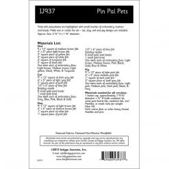 Indygo Junction Pin Pals Animal Pets Pincushion Pattern 9 Indygo Junction Pin Pals Animal Pets Pincushion Pattern