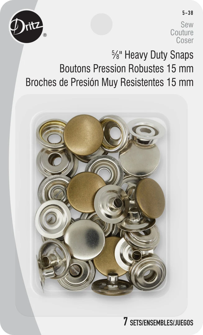Dritz 5/8" Heavy Duty Snaps, 7 Sets 3 Dritz 5/8" Heavy Duty Snaps, 7 Sets