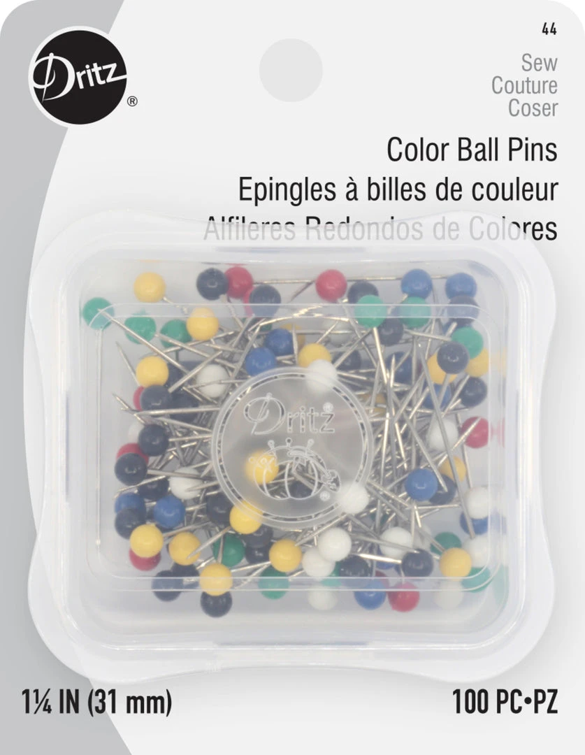 Dritz Pins & Accessories 1-1/4" Color Ball Pins, Assorted, 100 Pc 3 Dritz Pins & Accessories 1-1/4" Color Ball Pins, Assorted, 100 Pc