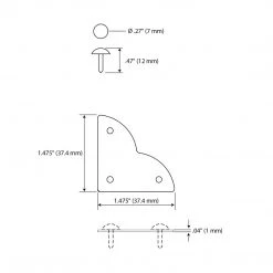 Dritz Textured Quatrefoil Corners, Small, 4pc Campaign Hardware