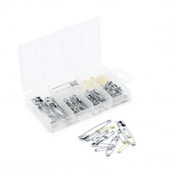 Dritz Pins & Accessories Safety Pins & Storage Box, Assorted Sizes, 100 Pc
