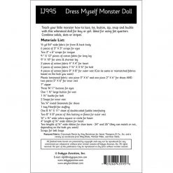 Indygo Junction Crafts & Toys Dress Myself Monster Doll Pattern