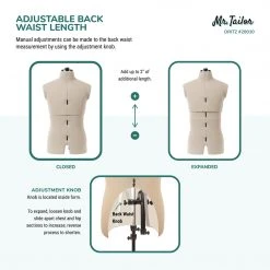 Dritz Dress Forms Mr. Tailor Adjustable Male Form