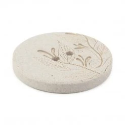 Dritz Recycled Hemp Round Floral Button, 28mm