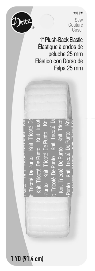 Dritz Elastics 1" Plush-Back Elastic, White, 1 Yd 3 Dritz Elastics 1" Plush-Back Elastic, White, 1 Yd