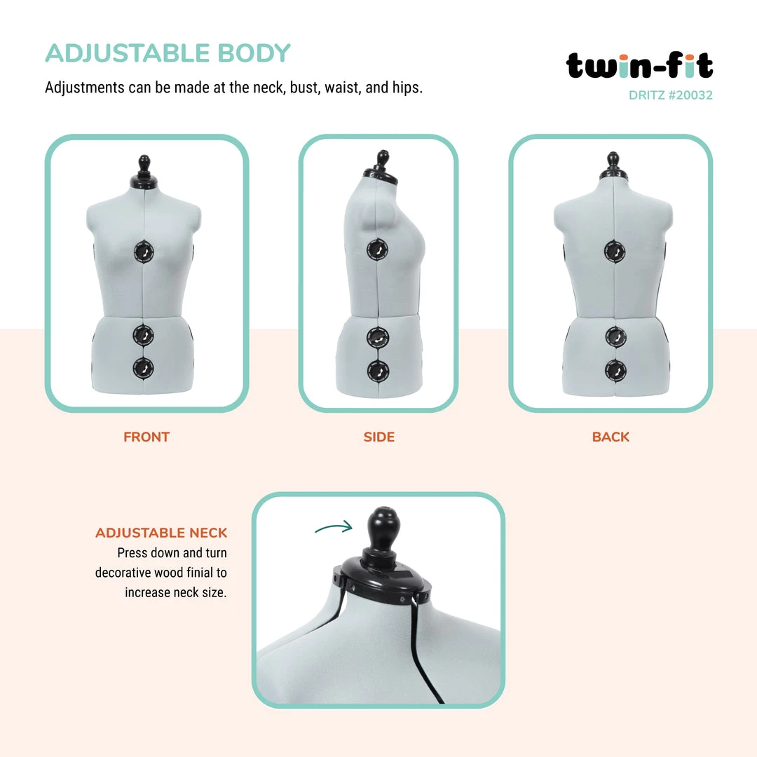 Dritz Twin-Fit Adjustable Dress Form Dress Forms 25 Dritz Twin-Fit Adjustable Dress Form Dress Forms