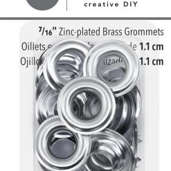 Dritz Curtain Grommets & Rings 7/16" Zinc-Plated Brass Grommets, 10 Sets