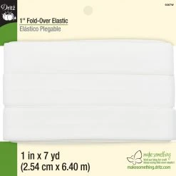 Dritz 1" Fold-Over Elastic, White Elastics 8 Dritz 1