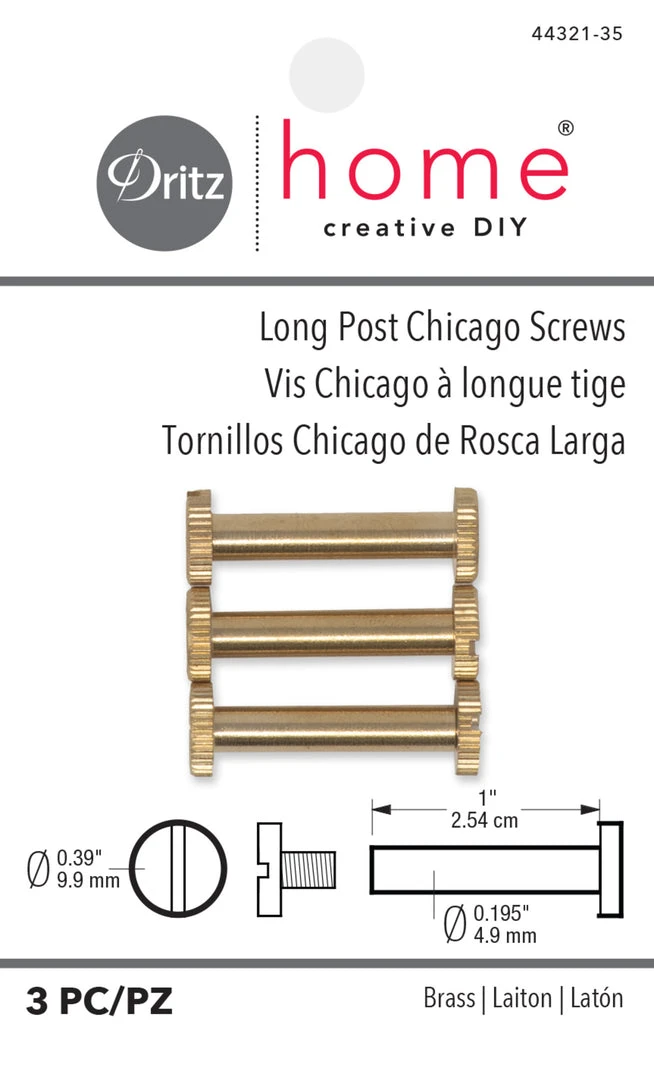 Dritz Long Post Chicago Screws, 3 Pc 3 Dritz Long Post Chicago Screws, 3 Pc