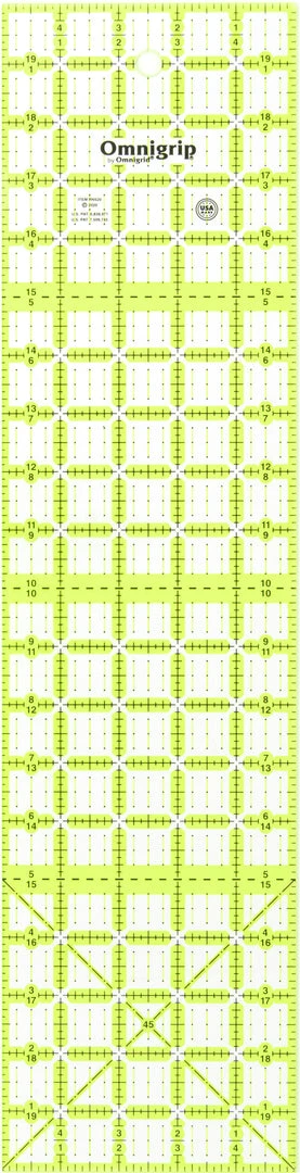 Omnigrid Non-Slip Rectangle Ruler, Neon Quilting Rulers 3 Omnigrid Non-Slip Rectangle Ruler, Neon Quilting Rulers