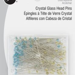 Dritz Crystal Glass Head Pins, Blue & Yellow, 100 Pc Pins, Needles & Tacks 14 Dritz Crystal Glass Head Pins, Blue & Yellow, 100 Pc Pins, Needles & Tacks