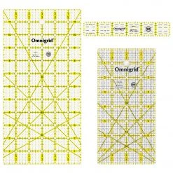 Omnigrid Rectangle Ruler Value Pack (1"x6", 4"x8", 6"x12") Quilting Rulers