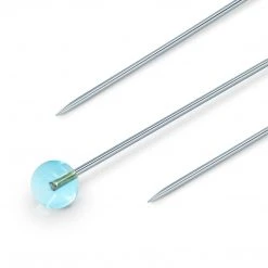 Dritz Crystal Glass Head Pins, Blue & Yellow, 100 Pc Pins, Needles & Tacks