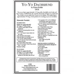 Indygo Junction Yo-Yo Stuffed Dachshund Dog Pattern Crafts & Toys