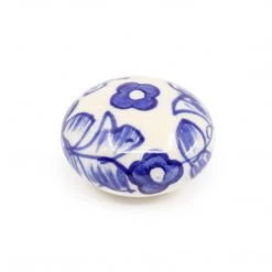 Dritz Hooks & Knobs Ceramic Small Delft Ball Knob, Blue & White