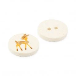 Dritz Recycled Cotton Deer Button, 15mm, 3 Pc Buttons & Cover Buttons