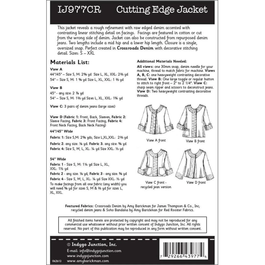 Indygo Junction Apparel Cutting Edge Jacket Pattern 11 Indygo Junction Apparel Cutting Edge Jacket Pattern